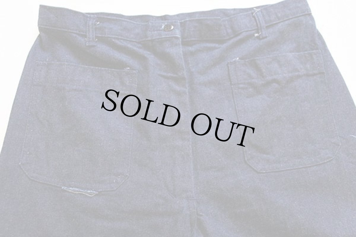 画像2: 80s 米軍 U.S.NAVY フレア デニム セーラーパンツ 20R (2)