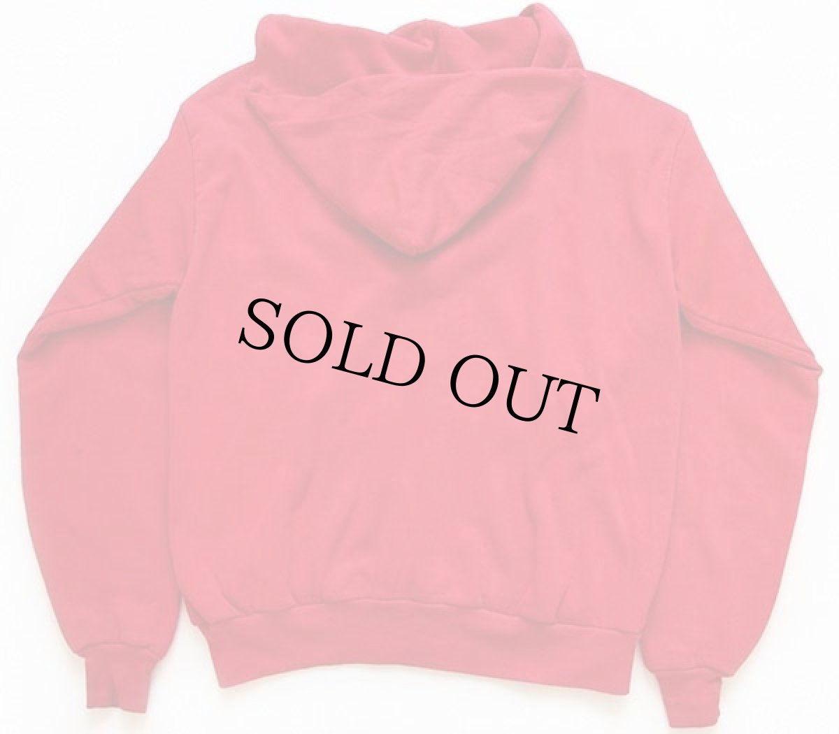 画像2: 70s UNKNOWN 無地 裏サーマル スウェット ジップパーカー 赤 (2)