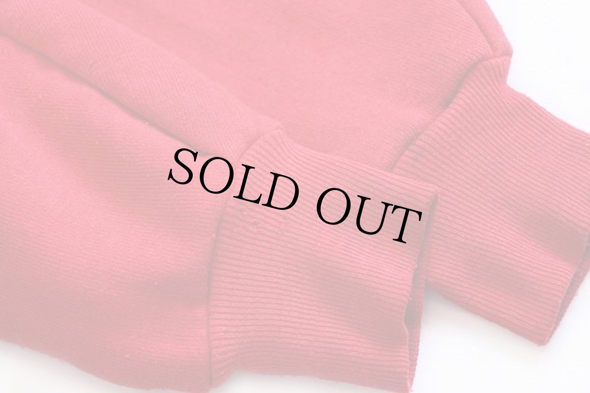 画像6: 70s UNKNOWN 無地 裏サーマル スウェット ジップパーカー 赤 (6)