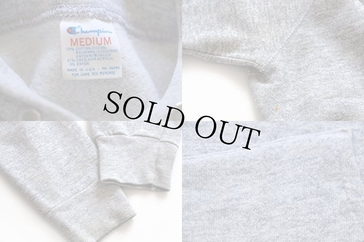 画像5: 80s USA製 Championチャンピオン ST.CATHERINE フェルトプリント スウェットパーカー 杢グレー M (5)