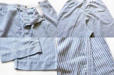 画像7: 70s Penneys TOWNCRAFT マルチ ストライプ パジャマ シャツ&パンツ セット 白×水色 L (7)