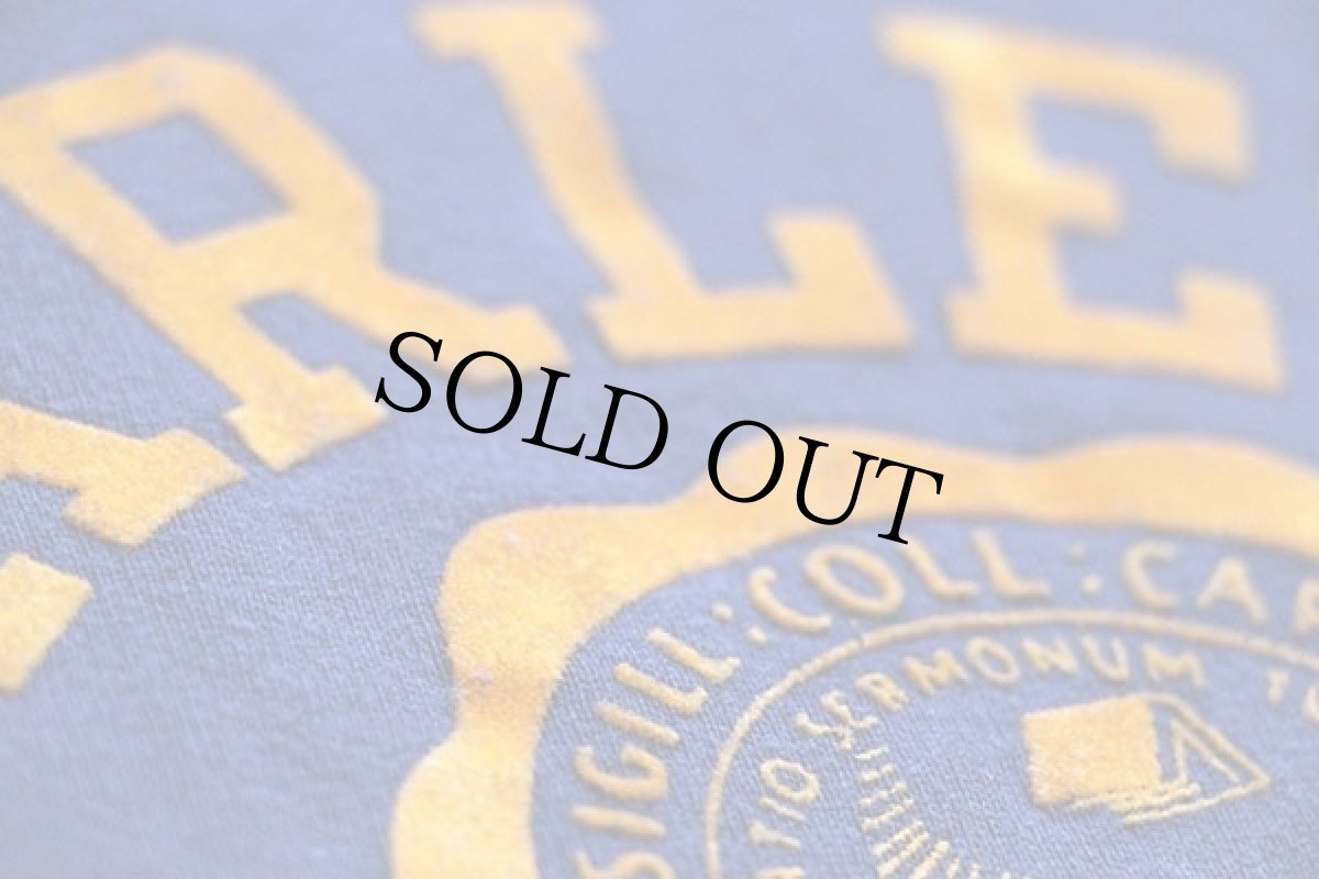 画像4: 80s USA製 Championチャンピオン CARLETON COLLEGE フロッキープリント スウェットパーカー 紺 XL (4)