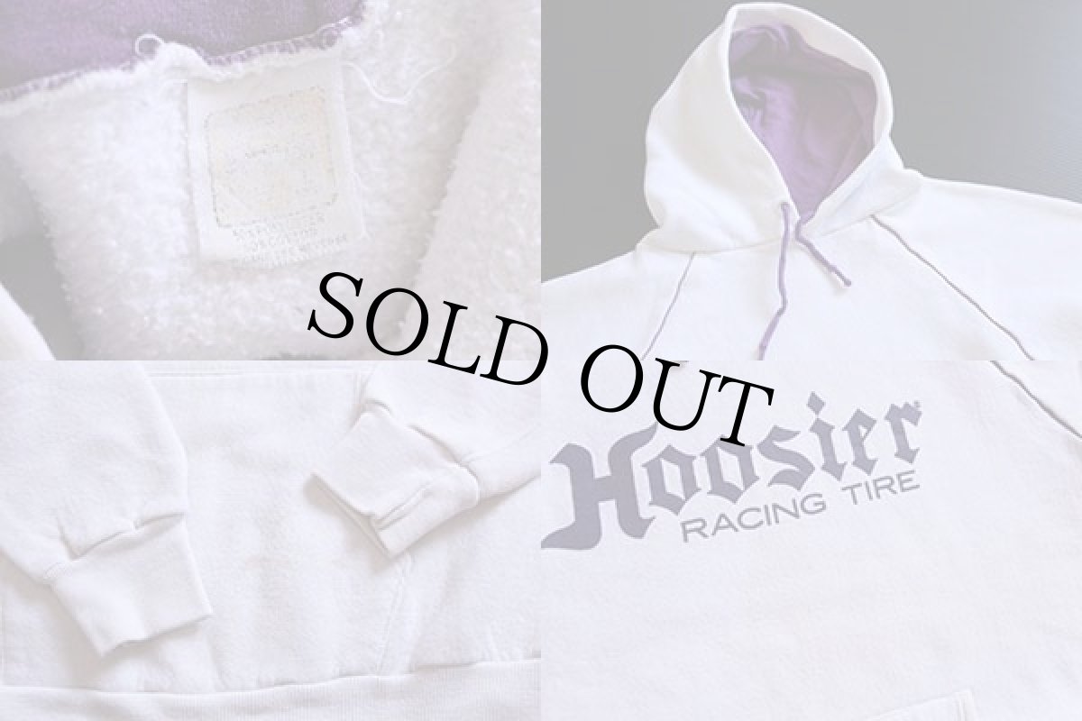 画像3: 80s Velva Sheen Hoosier RACING TIRE ツートン スウェットパーカー 白×紫 L (3)