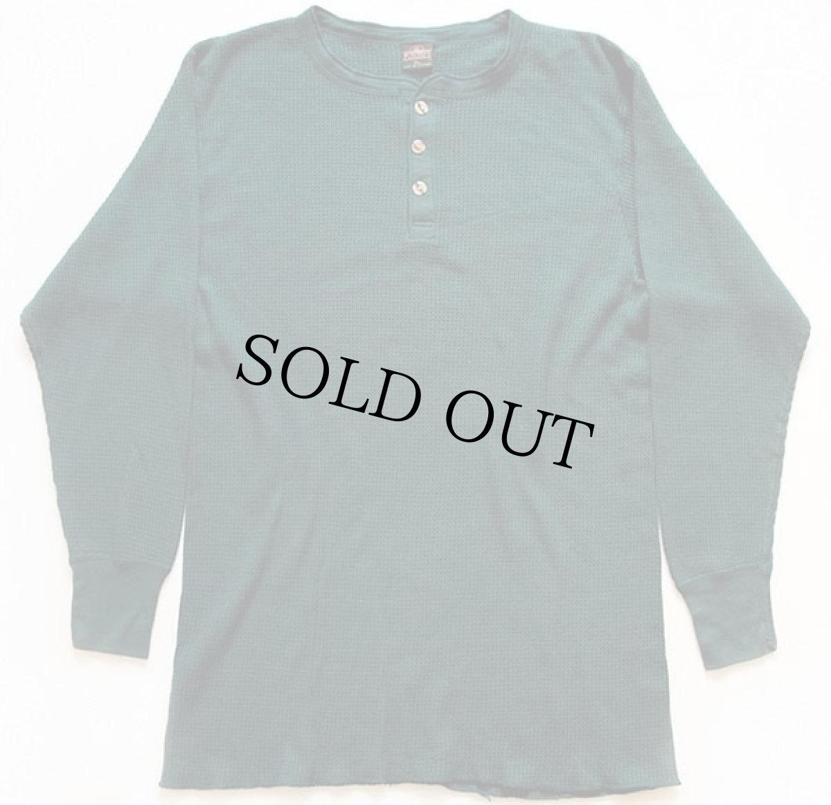 画像2: 90s USA製 GREATLAND ヘンリーネック サーマルシャツ 緑 XL (2)