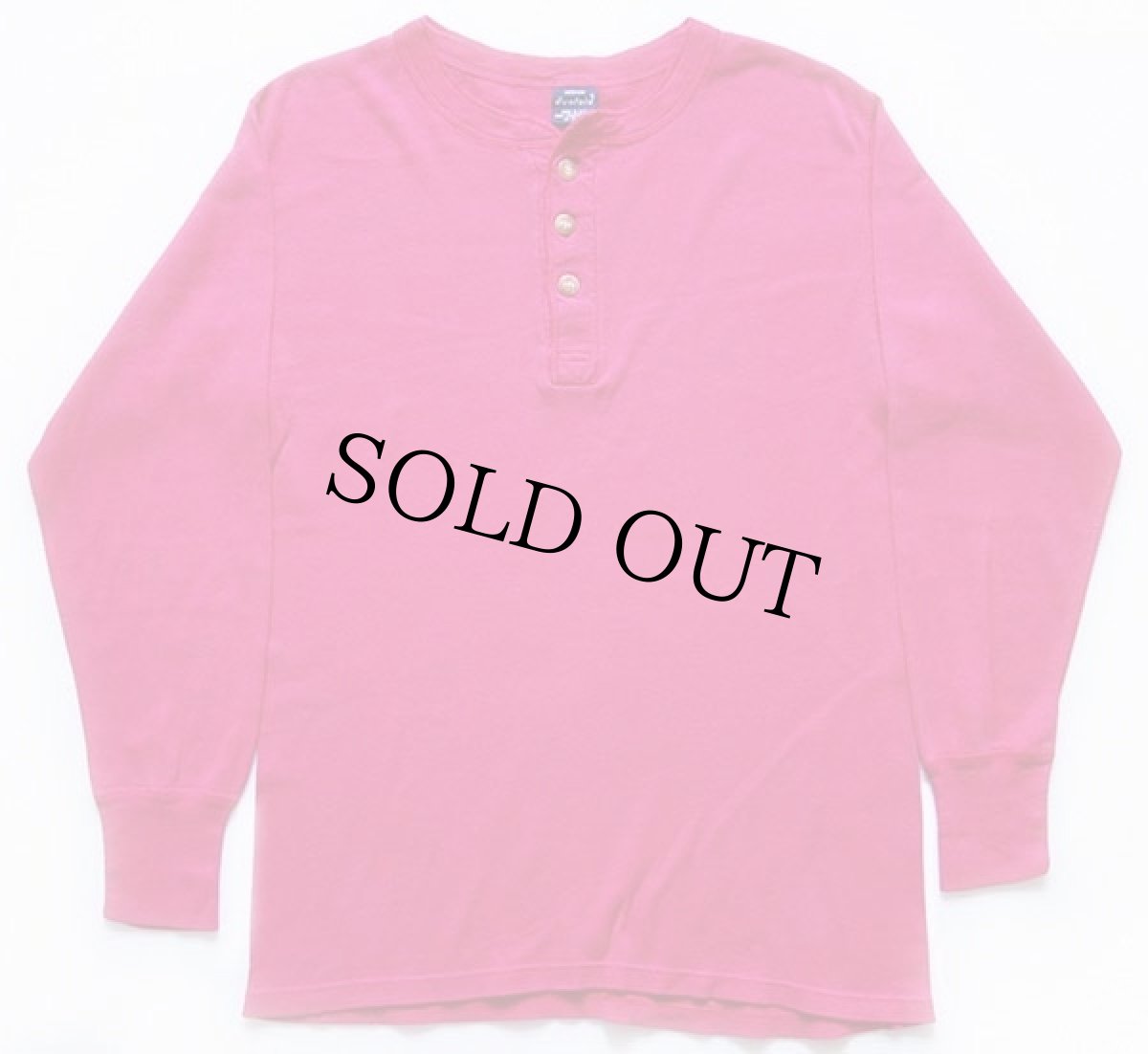 画像2: 90s USA製 duofold ヘンリーネック コットン アンダーシャツ ピンク M (2)