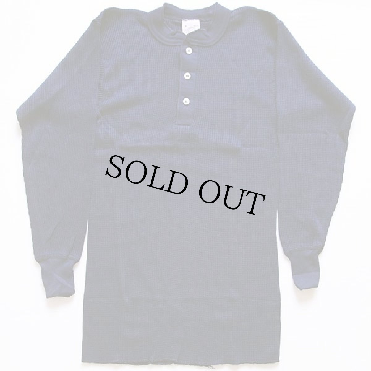 画像2: デッドストック★90s USA製 NORTHWEST TERRITORY ヘンリーネック サーマルシャツ 紺 M (2)