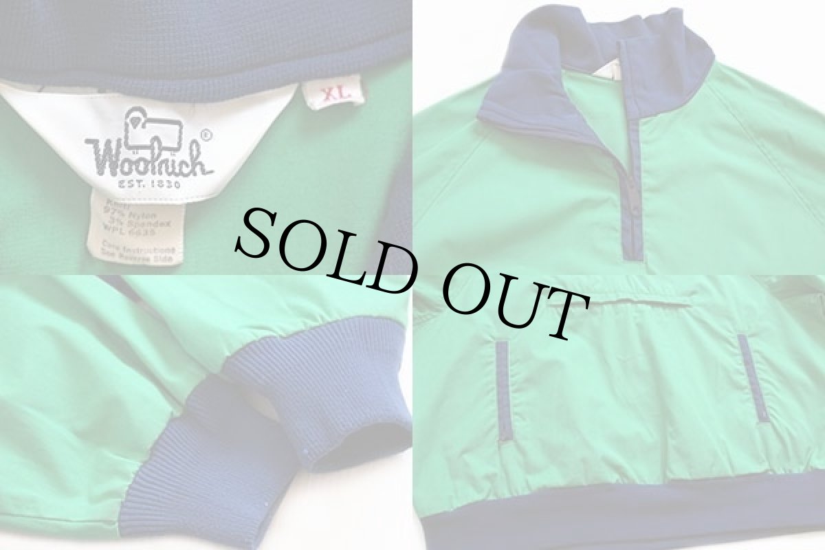 画像3: 70s Woolrichウールリッチ ツートン プルオーバー ジャケット 黄緑×紺 XL (3)