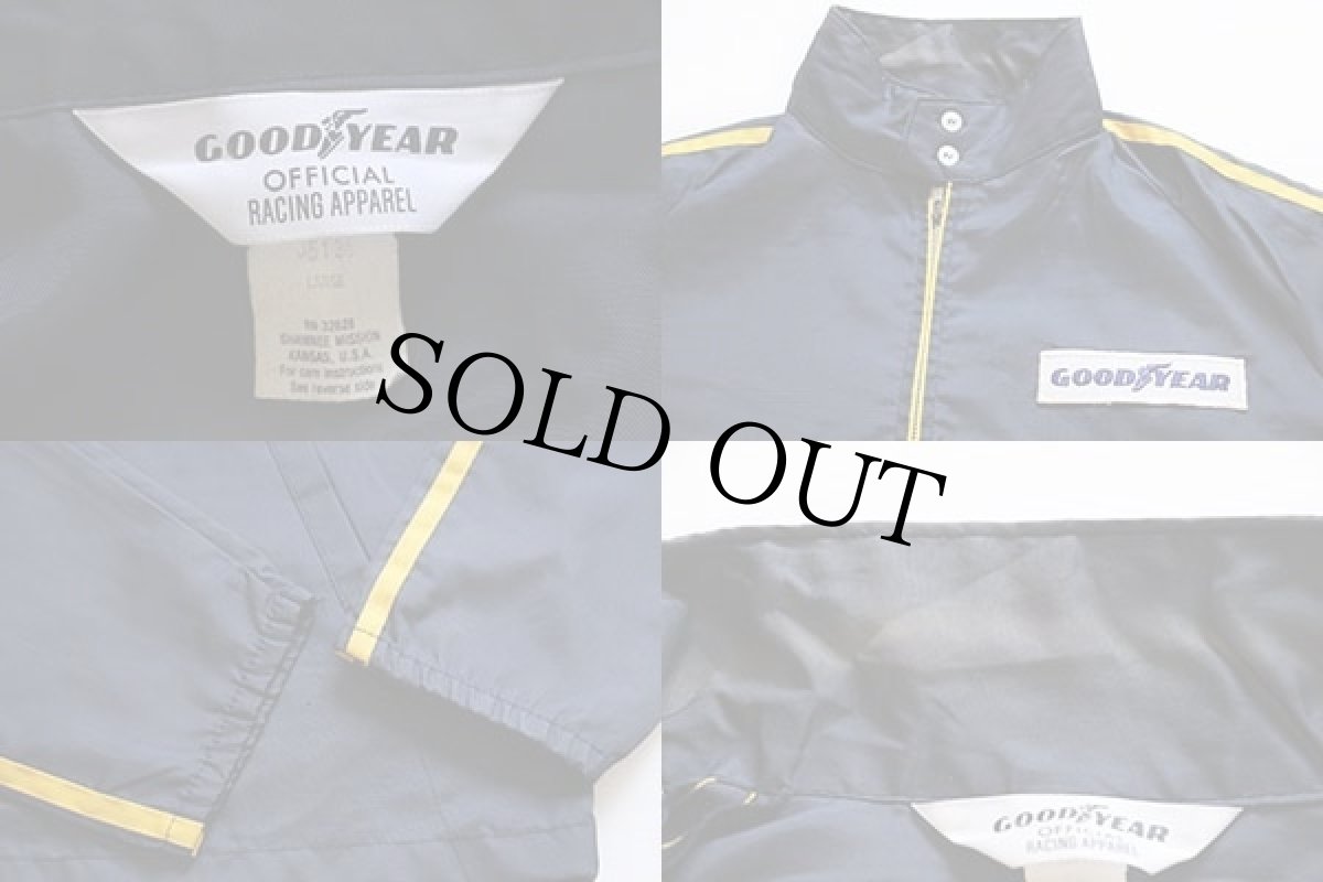 画像3: 70s USA製 GOODYEAR パッチ付き ナイロン レーシングジャケット 紺×黄 L (3)