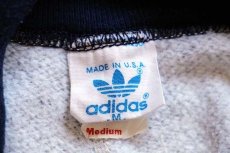 画像6: 80s USA製 adidasアディダス トレフォイル ビッグロゴ ツートン スウェットパーカー&パンツ セットアップ 杢グレー×紺 M (6)