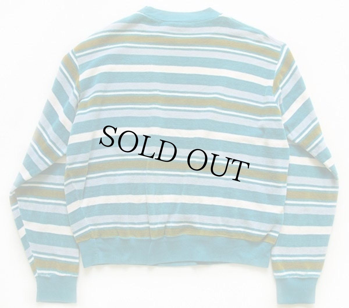 画像2: 60s Penneys TOWNCRAFT ランダムボーダー コットン パイル地 スウェット L (2)