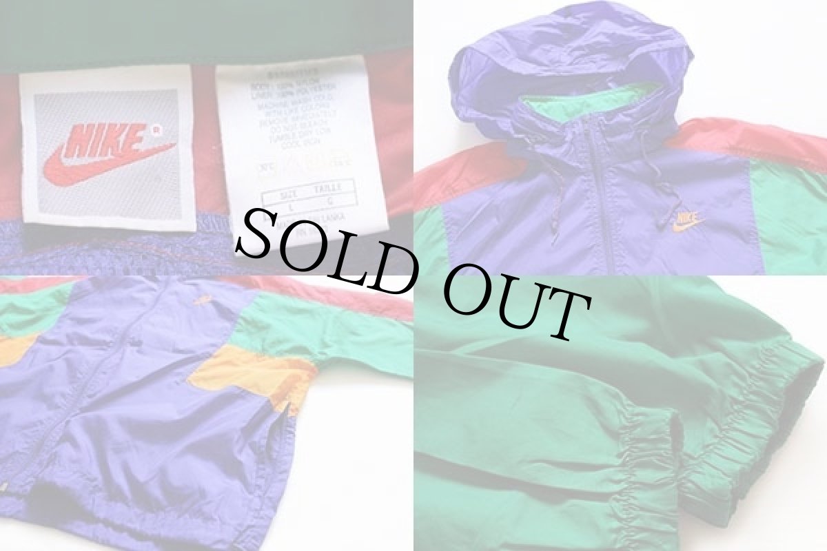 画像3: 90s NIKEナイキ マルチカラー 切り替え ナイロンジャケット L (3)