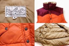 画像3: 70s Powderhorn Mountaineeringパウダーホーン ツートン ヨーク切り替え ダウンベスト オレンジ×ワインレッド S (3)