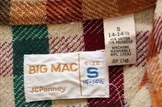 画像4: 70s JCPenney BIGMACビッグマック ブロックチェック フランネルシャツ S (4)