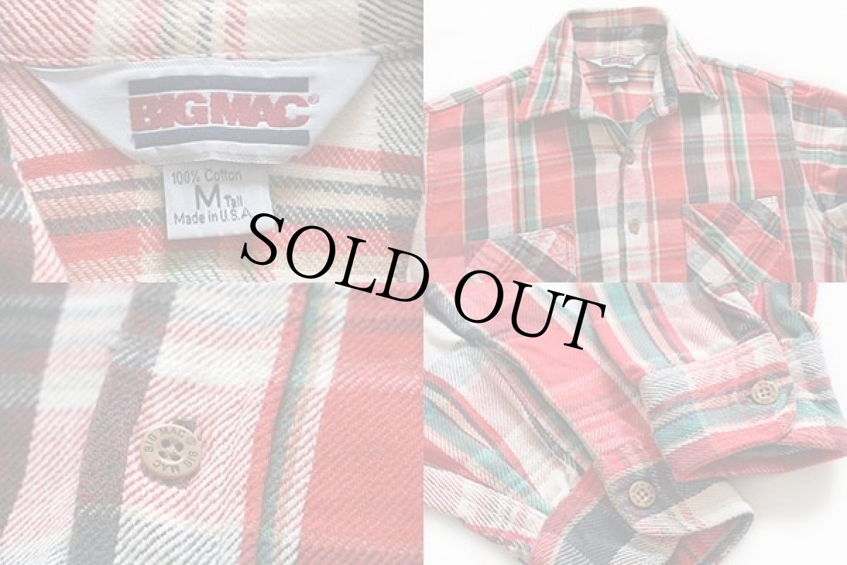 画像3: 80s USA製 JCPenney BIGMACビッグマック チェック コットン フランネルシャツ MT (3)