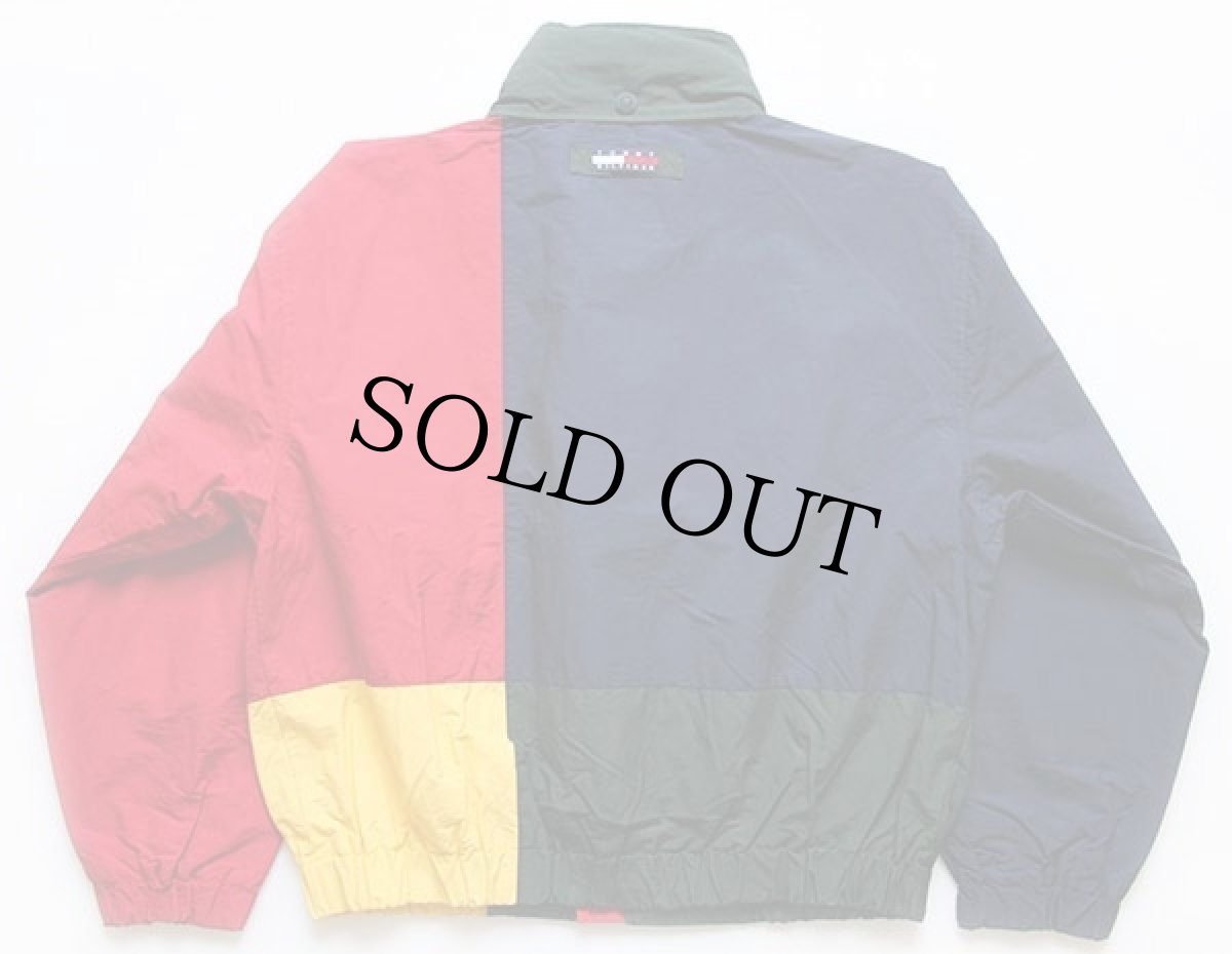 画像2: 90s TOMMY HILFIGERトミーヒルフィガー クレイジー マルチカラー コットン×ナイロンジャケット XL (2)