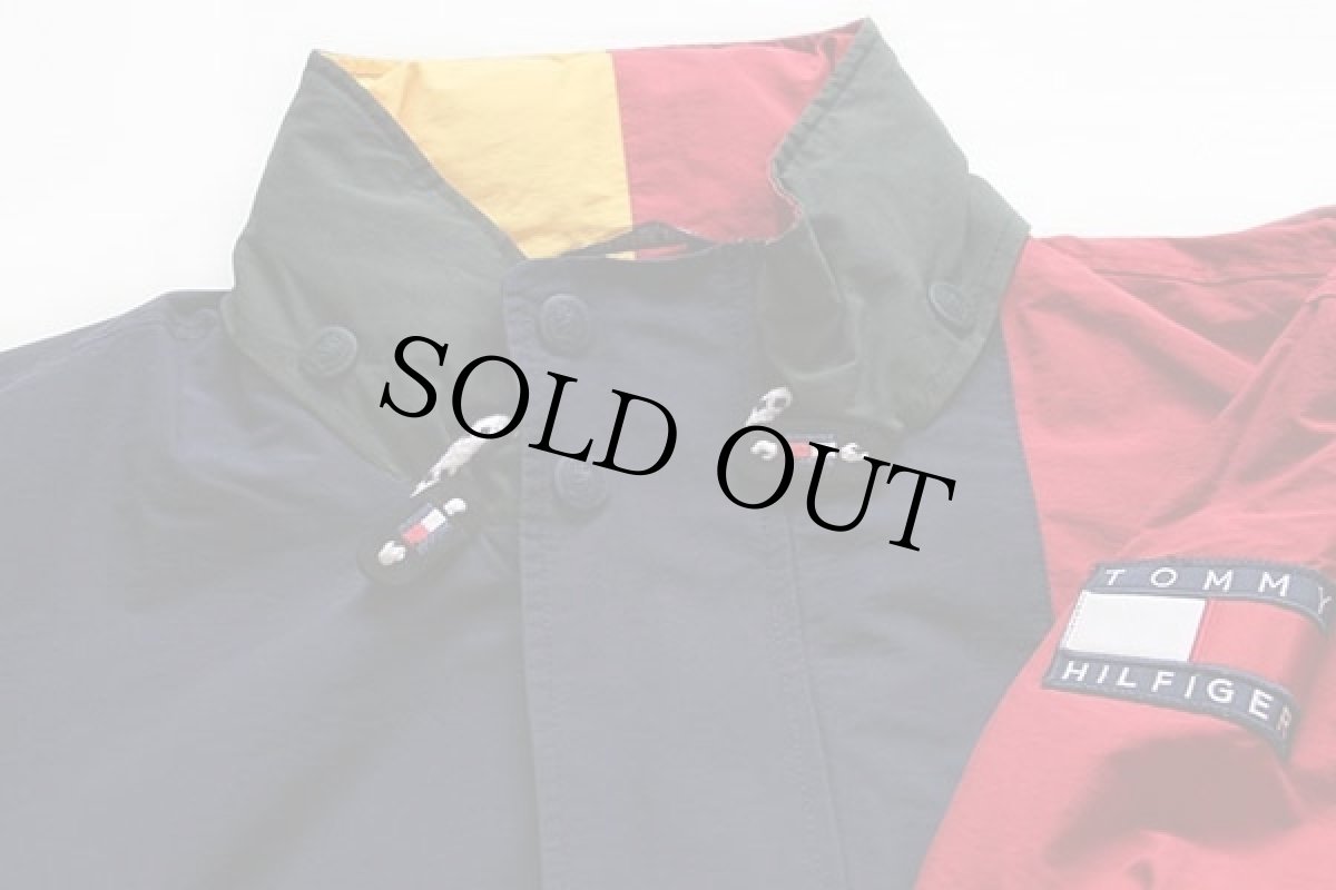 画像3: 90s TOMMY HILFIGERトミーヒルフィガー クレイジー マルチカラー コットン×ナイロンジャケット XL (3)
