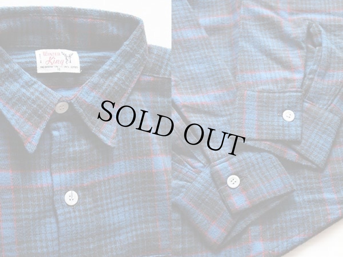 画像3: デッドストック★60s WINTER King オンブレチェック コットン フランネルシャツ 16 (3)