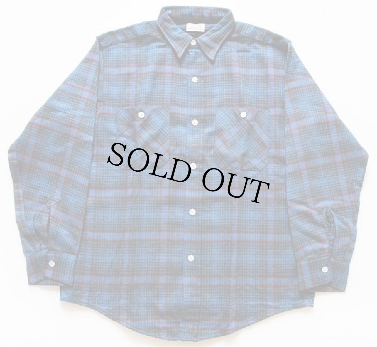 画像2: デッドストック★60s WINTER King オンブレチェック コットン フランネルシャツ 16 (2)