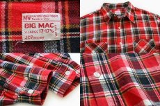 画像3: 70s JCPenney BIGMACビッグマック チェック コットン ライト フランネルシャツ XL (3)