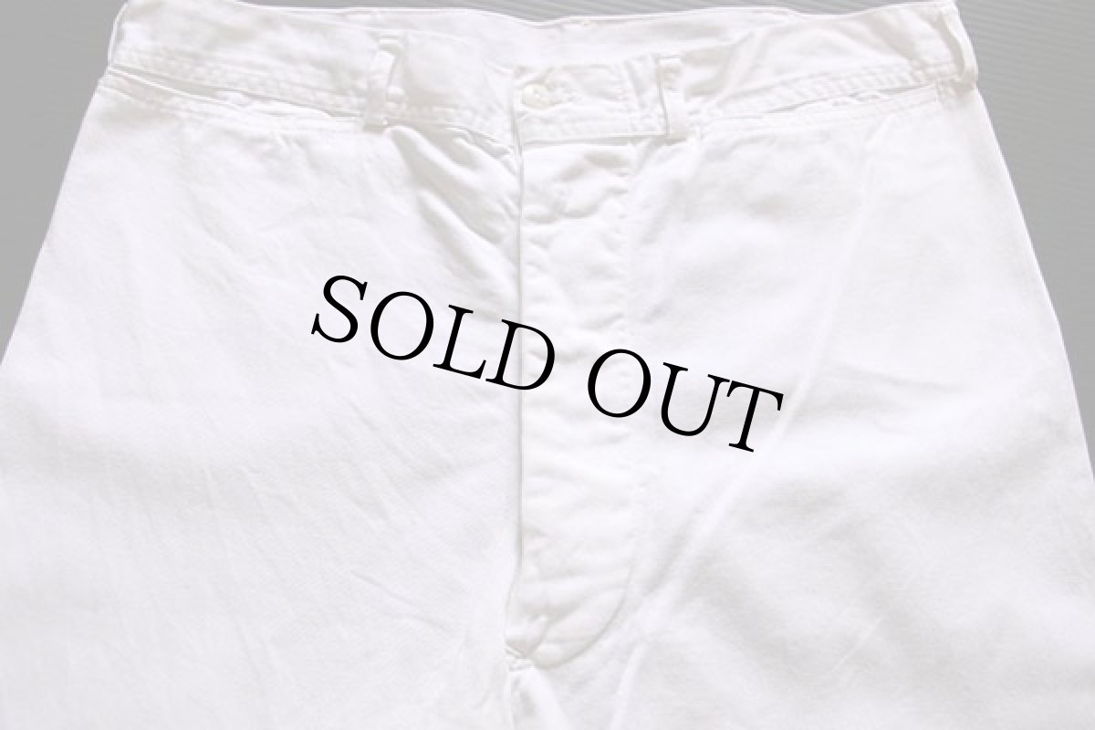 画像2: ビンテージ 米軍 U.S.NAVY コットン セーラーパンツ ホワイト (2)