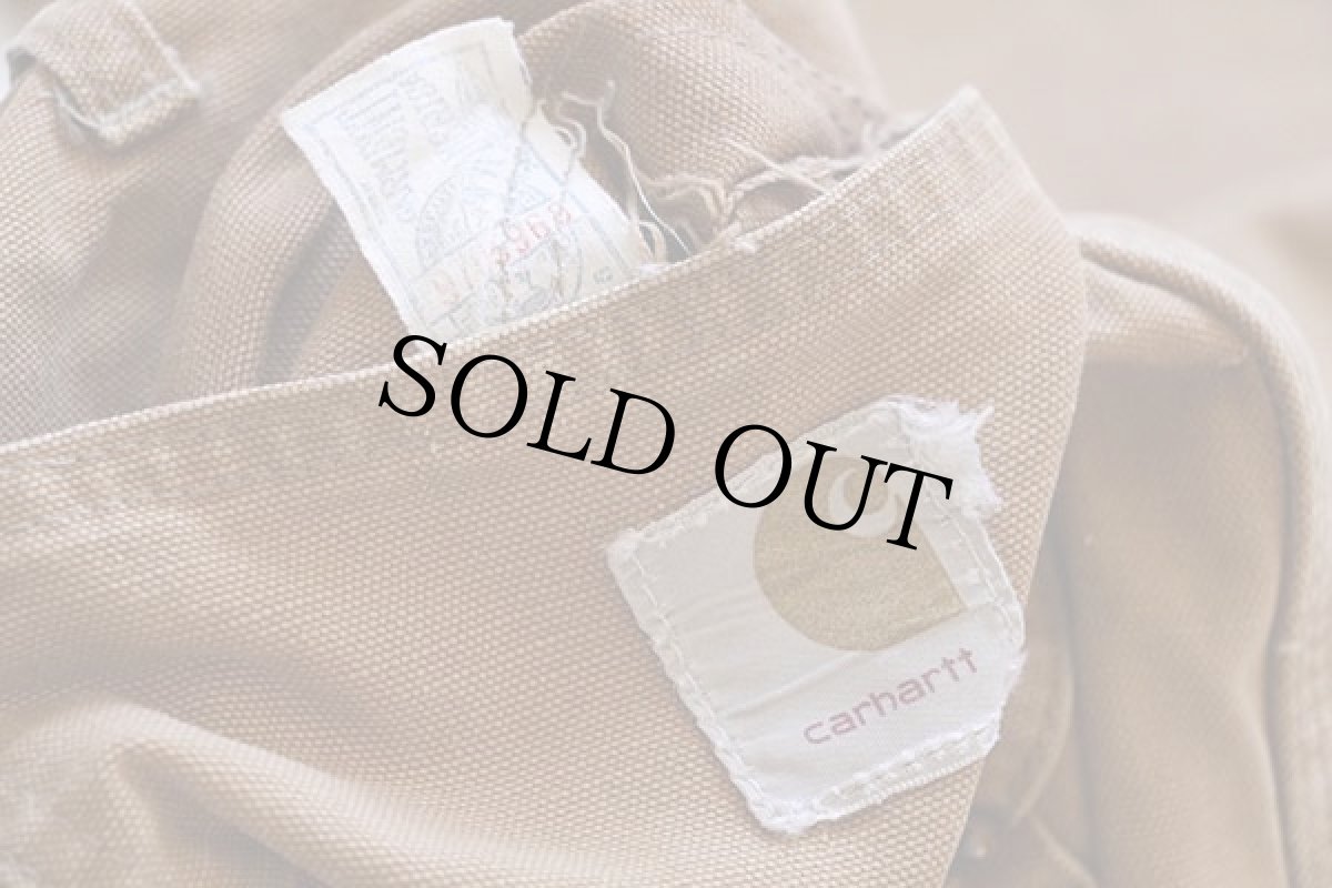 画像4: 70s carharttカーハート ダック地 ダブルニー ペインターパンツ 茶 w35 (4)