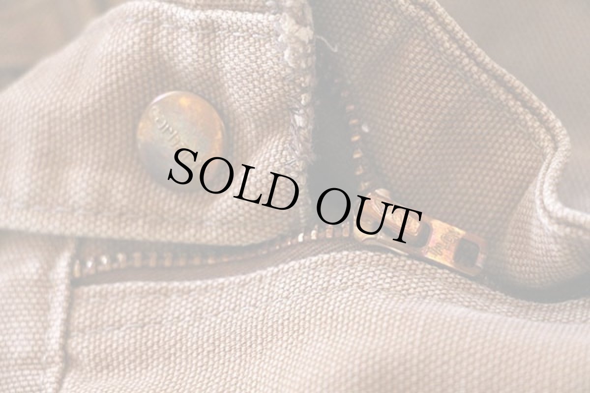 画像5: 70s carharttカーハート ダック地 ダブルニー ペインターパンツ 茶 w35 (5)