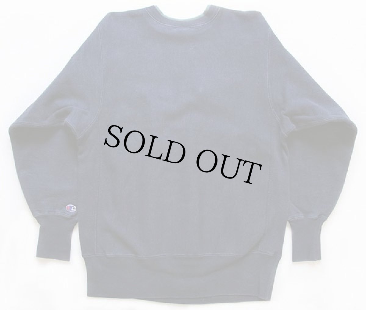 画像2: 90s USA製 Championチャンピオン スクリプト ビッグロゴ刺繍 レイヤードネック リバースウィーブ スウェット 紺 L (2)