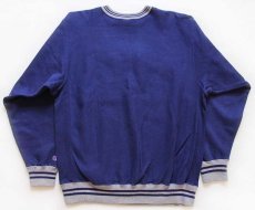 画像2: 90s USA製 Championチャンピオン スクリプト ビッグロゴ刺繍 リブライン リバースウィーブ スウェット 青紫 XXL (2)