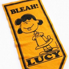 画像1: 70s PEANUTS LUCYルーシー BLEAH! フェルト ペナント 黄★スヌーピー (1)