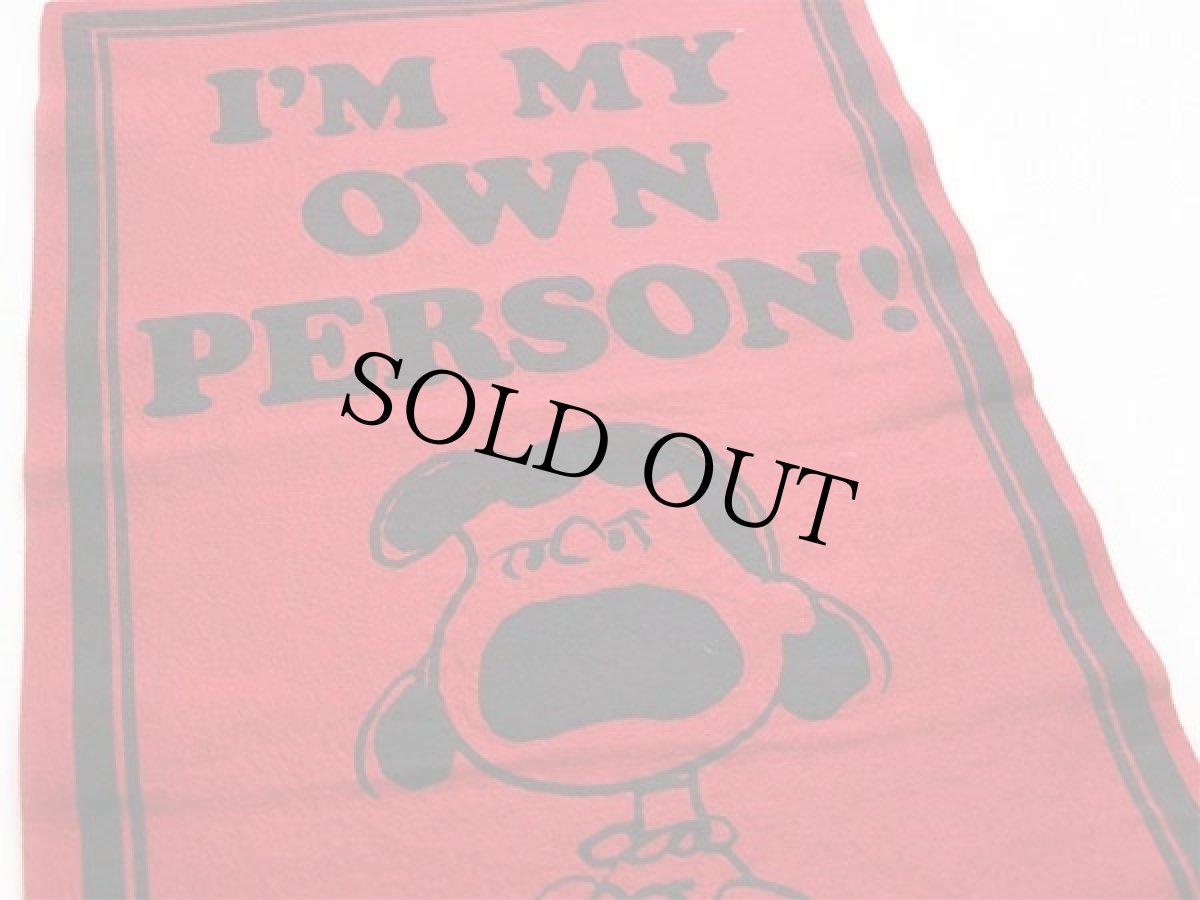 画像3: 70s PEANUTS LUCYルーシー I'M MY OWN PERSON! フェルト ペナント 赤★スヌーピー (3)