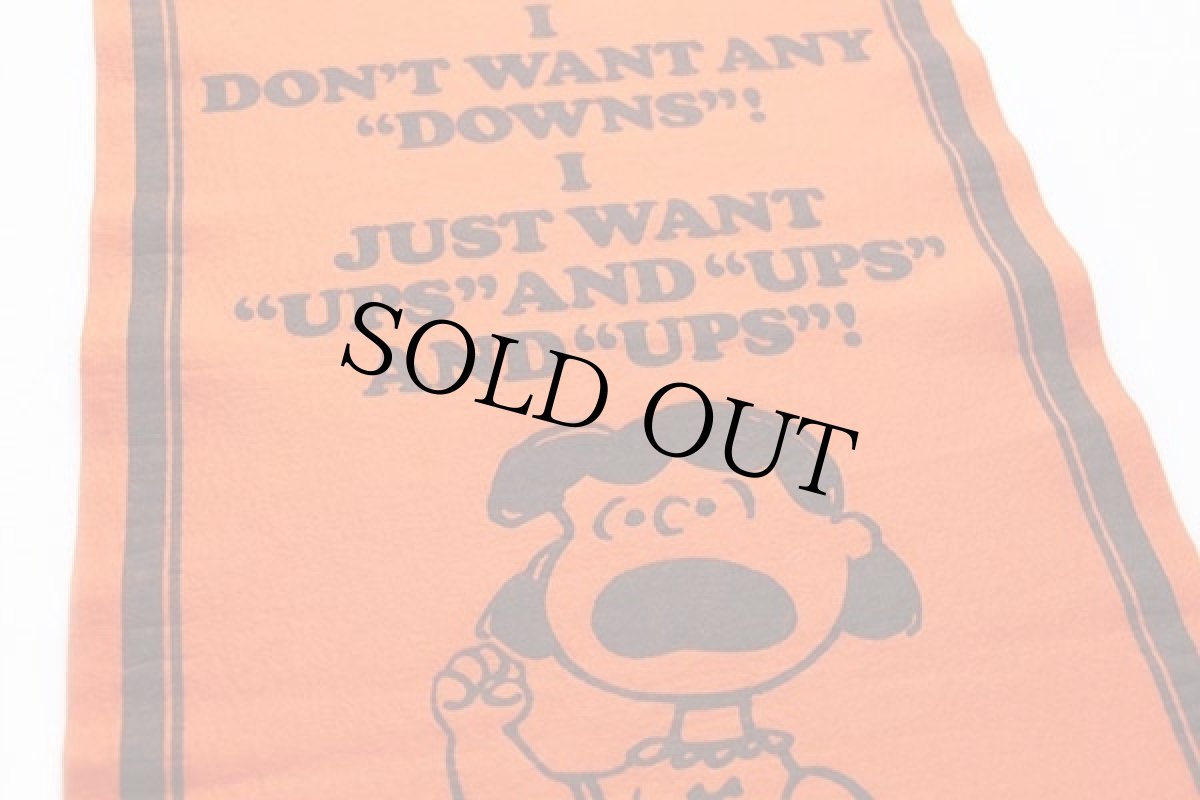 画像4: 70s PEANUTS LUCYルーシー I DON'T WANT ANY DOWNS! フェルト ペナント オレンジ★スヌーピー (4)