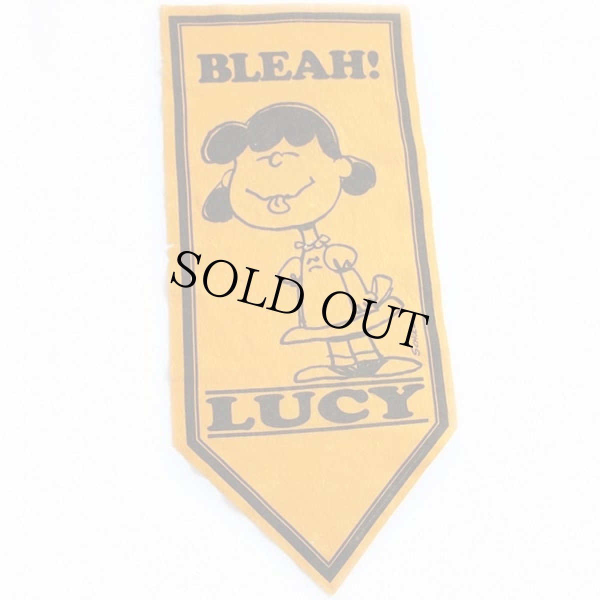 画像2: 70s PEANUTS LUCYルーシー BLEAH! フェルト ペナント 黄★スヌーピー (2)