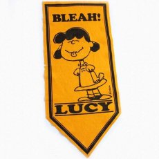 画像2: 70s PEANUTS LUCYルーシー BLEAH! フェルト ペナント 黄★スヌーピー (2)