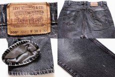 画像3: 90s USA製 Levi'sリーバイス 505-0259 先染め ブラック デニムパンツ w38 L32 (3)