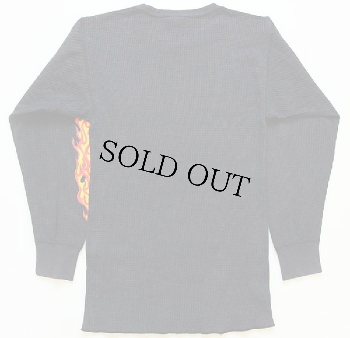 画像2: 90s USA製 HARLEY-DAVIDSONハーレー ダビッドソン フレイムス サーマルシャツ 黒 L★ファイヤーパターン (2)