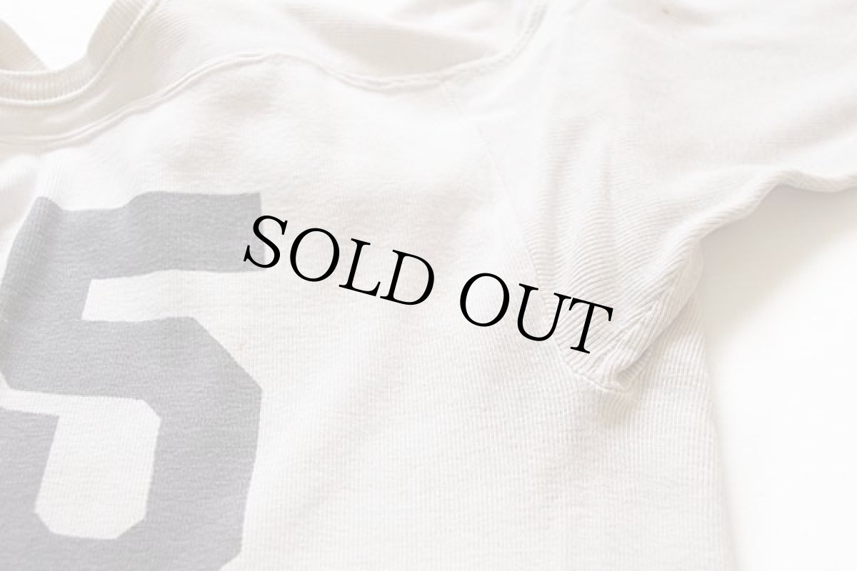 画像6: 50s 75 ナンバリング 両面 染み込みプリント コットン フットボールTシャツ 白 (6)