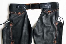 画像2: USA製 Peterbilt Le Doux Leather 切り抜き レザーチャップス 黒 25/42 (2)