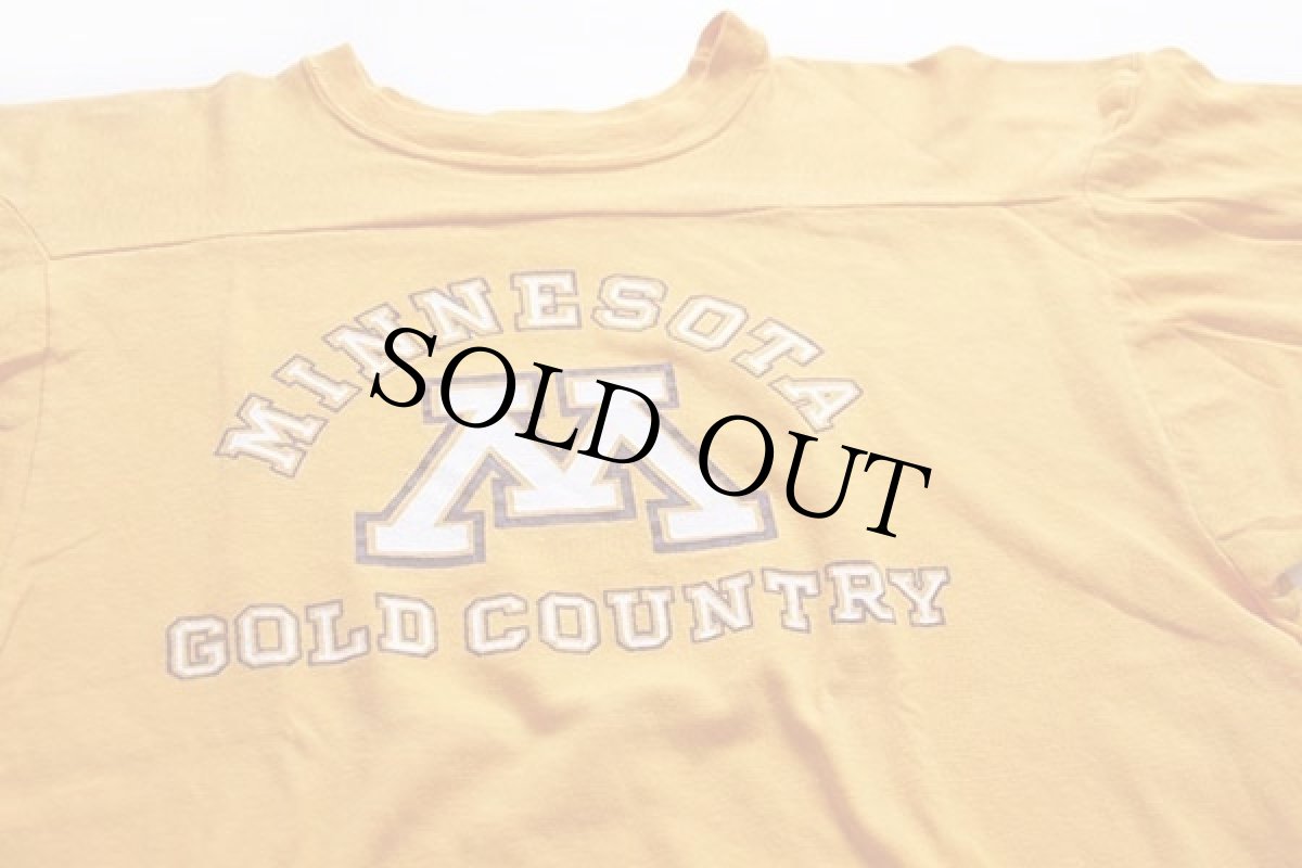 画像3: 70s USA製 Championチャンピオン MINNESOTA GOLD COUNTRY コットン フットボールTシャツ 黄 L (3)