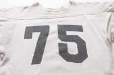 画像3: 50s 75 ナンバリング 両面 染み込みプリント コットン フットボールTシャツ 白 (3)