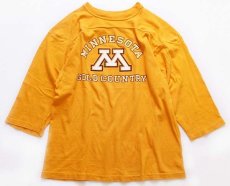 画像1: 70s USA製 Championチャンピオン MINNESOTA GOLD COUNTRY コットン フットボールTシャツ 黄 L (1)