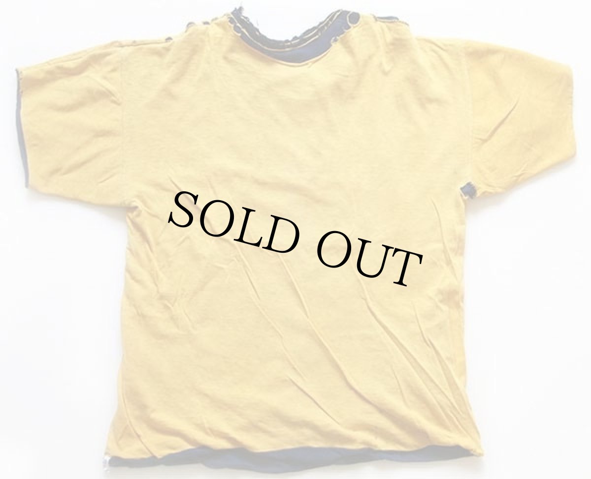 画像4: 70s USA製 Championチャンピオン ROCHESTER STATE JR.COLLEGE コットン リバーシブルTシャツ ボロ 紺×黄 M (4)