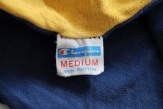 画像6: 70s USA製 Championチャンピオン ROCHESTER STATE JR.COLLEGE コットン リバーシブルTシャツ ボロ 紺×黄 M (6)