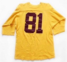 画像3: 70s USA製 Championチャンピオン MINNESOTA 81 ナンバリング コットン フットボールTシャツ 黄 M (3)