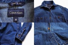 画像3: 80s USA製 Calvin Kleinカルバンクライン デニム シャツワンピース M (3)