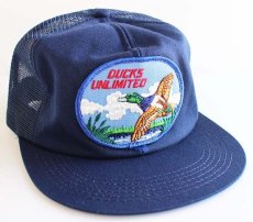 画像1: 80s USA製 DUCKS UNLIMITED パッチ付き メッシュキャップ 紺 (1)