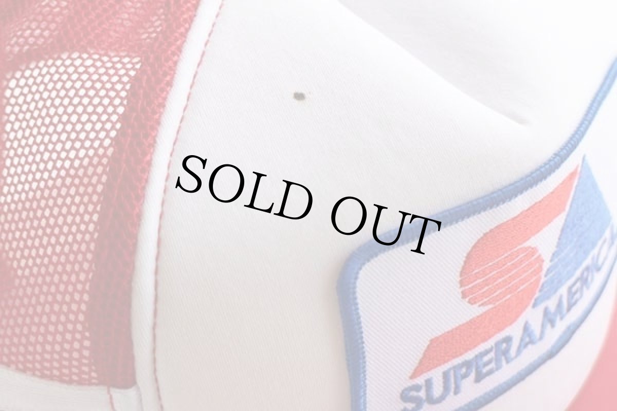 画像5: デッドストック★90s SUPERAMERICA パッチ付き ツートン メッシュキャップ 赤×白 (5)