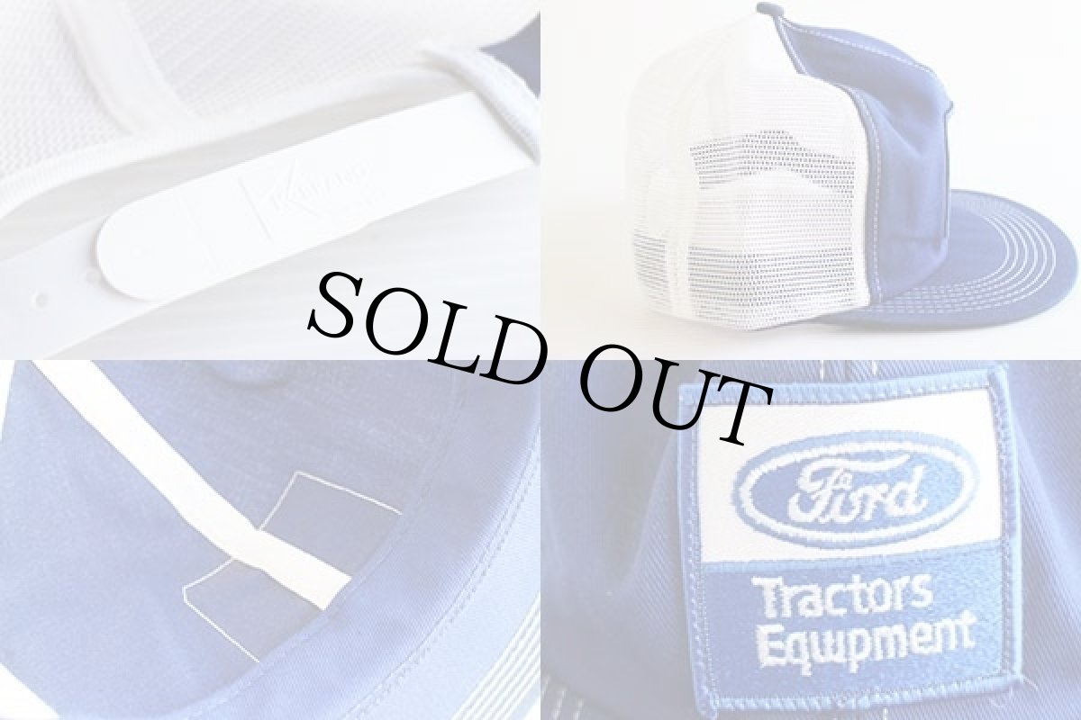 画像4: 80s USA製 Fordフォード パッチ付き ツートン メッシュキャップ 紺×白 (4)