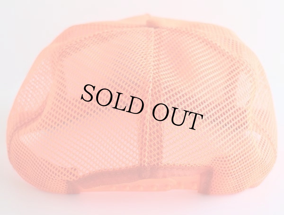 画像2: デッドストック★80s USA製 Tide RACING TEAM パッチ付き メッシュキャップ 蛍光オレンジ (2)