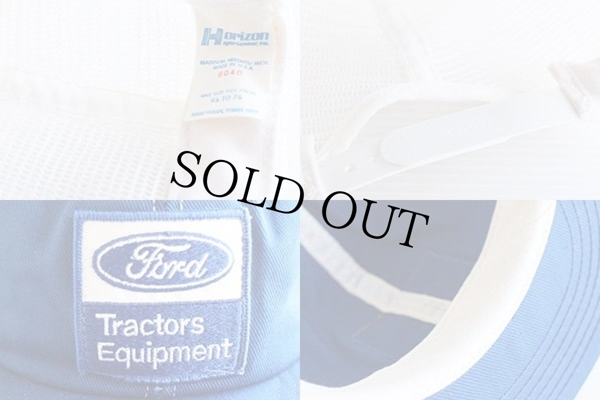 画像4: 80s USA製 Fordフォード パッチ付き ツートン メッシュキャップ 青×白 (4)