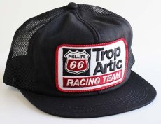 画像1: 80s USA製 PHILLIPS 66 Trop Artic RACING TEAM パッチ付き メッシュキャップ 黒 (1)